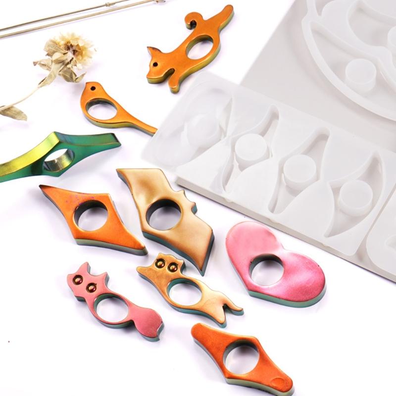 Kristall-Epoxidharz-Form Handgemachter Daumen-Lesezeichen-Silikonform DIY-Bastelarbeiten UV-Harz-Form Buchseitenhalter-Silikonform