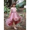 New-style Children’s Formal Dress: Princess-style Dress for Girls with Floral Train, Perfect for Piano Recitals