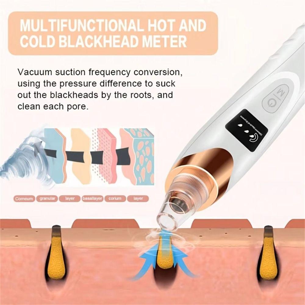 3 Suction Mode Vacuum Pore Cleaner 5 Suction Heads Blackhead Suction Device  Spot Acne