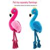 2025 Interactive Pet Toys: Plush Flamingo with Sound, Tug-of-War Cotton Rope for Dogs