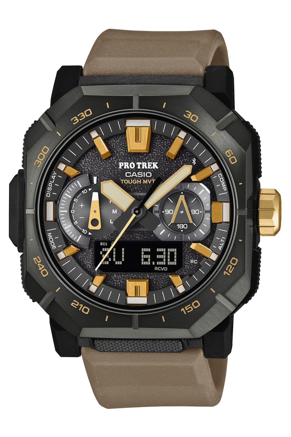 

Casio PRO TREK PRW-6900YL-5JF, Tough Solar Bluetooth, Sapphire Glass, Flame-Retardant Band, Bio-Based Plastic Watch коричневий
