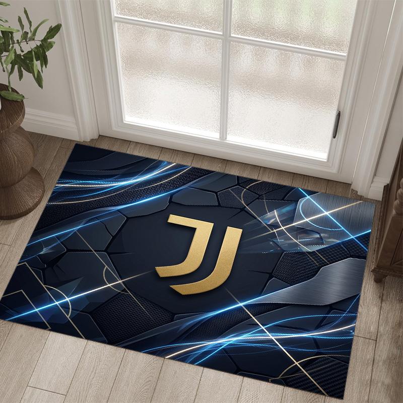 Juventus FC Design Crystal Velvet Carpet Cozy Non?Slip Printed Rug For Bedroom Living Room Entrance