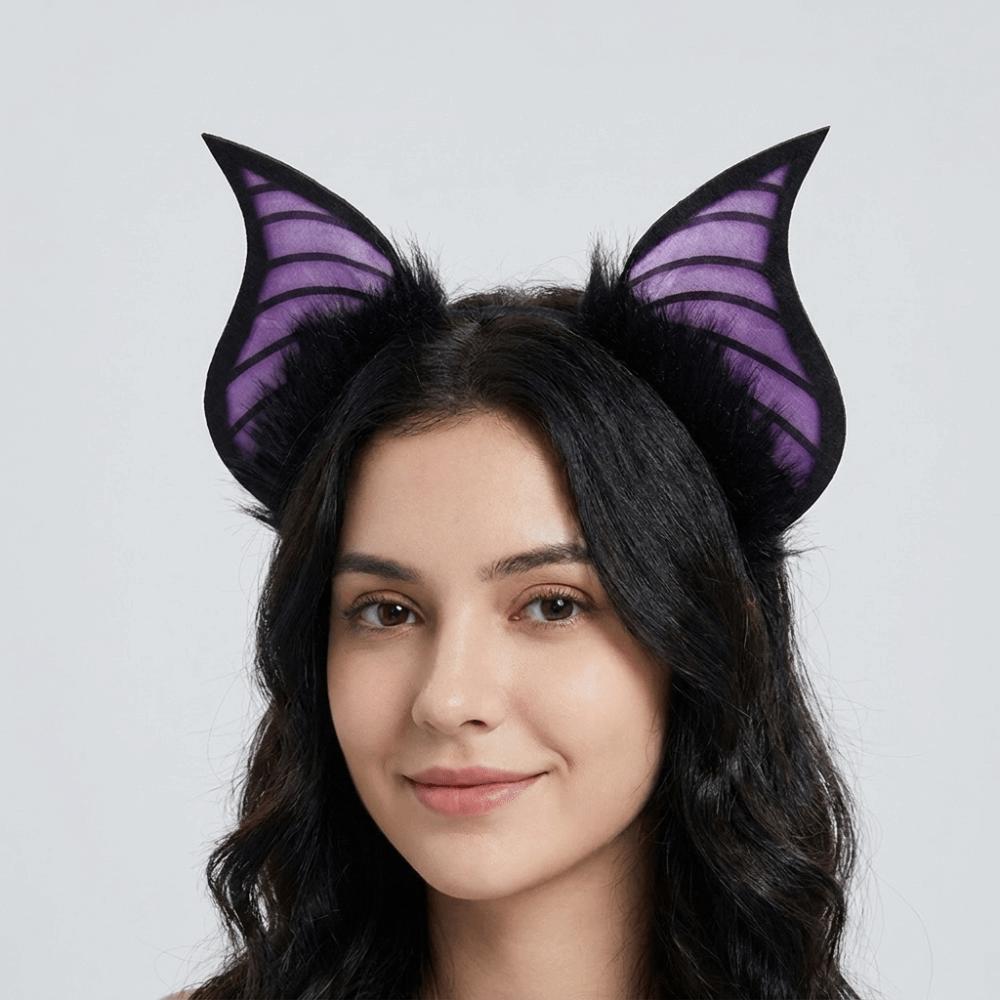 Furry Bat Ears Headband DIY Halloween Hairband Creative Halloween Costume Cosplay Props  Kids