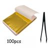 Set of 100Pcs Imitation Gold Foil Paper Sheets, DIY Gilding Flakes for Resin Crafts, Nail Art, Scrapbooking Decor