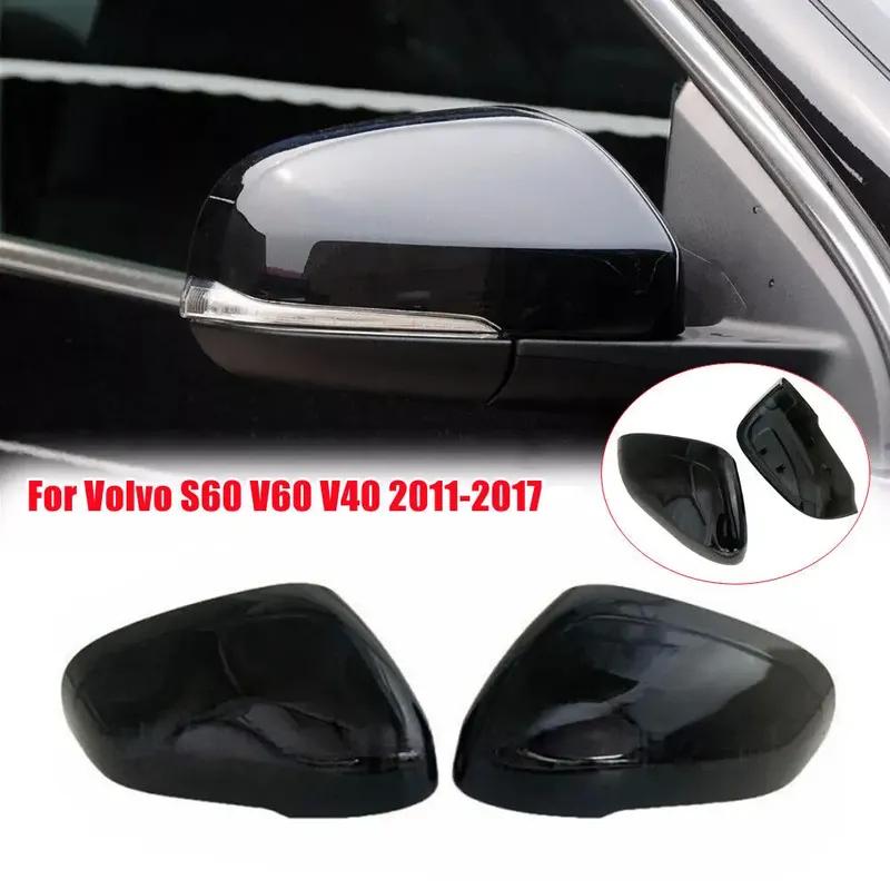 

For Volvo S60 T5 T6 S80 V60 Car Replacement Rearview Side Mirror Cover Wing Cap Exterior Door Rear View Case Trim Black Auto ABS