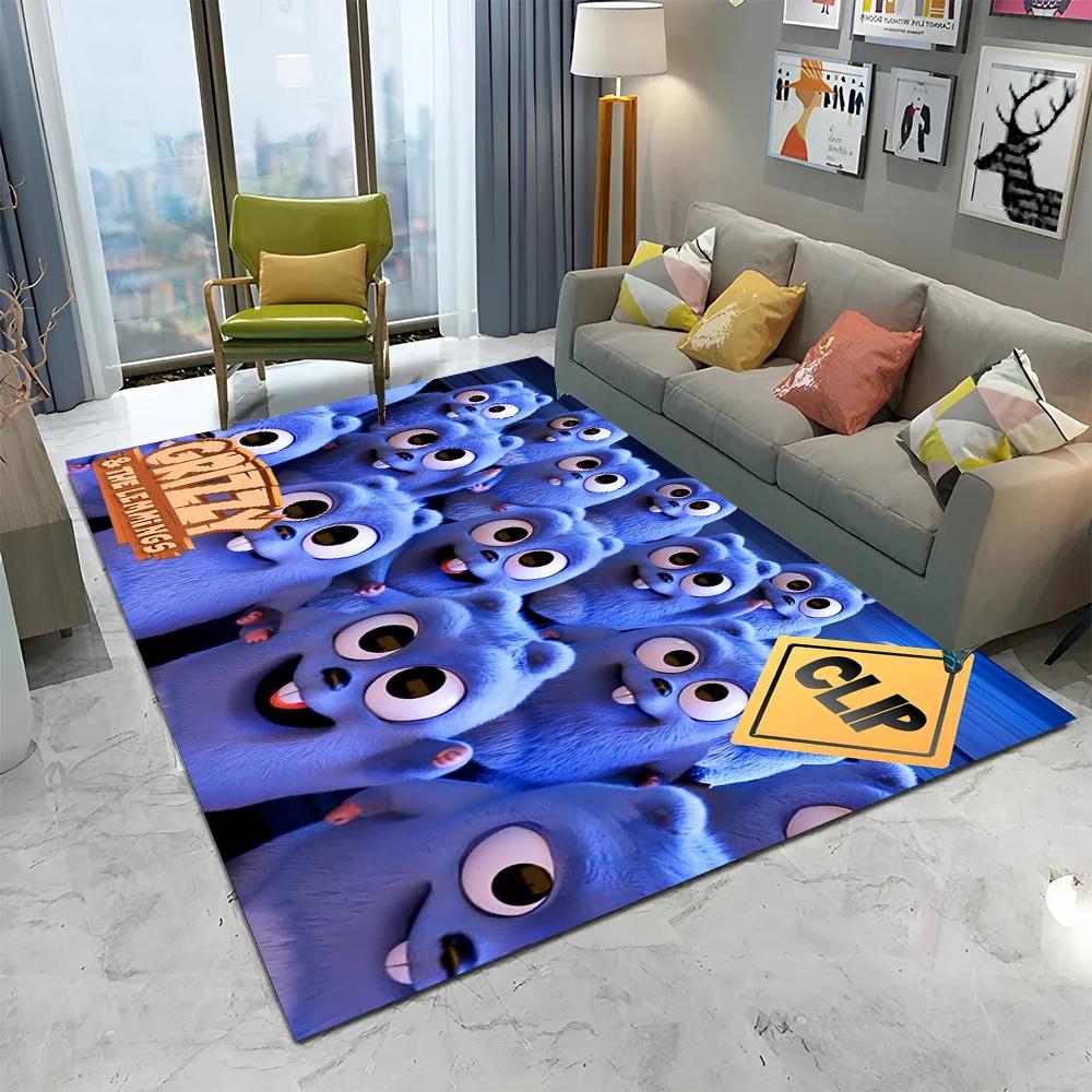 3D Grizzy and The Lemmings Cartoon Carpet Rug for Home Living Room Bedroom Sofa Doormat Decor,kids Area Rug Non-slip Floor Mat