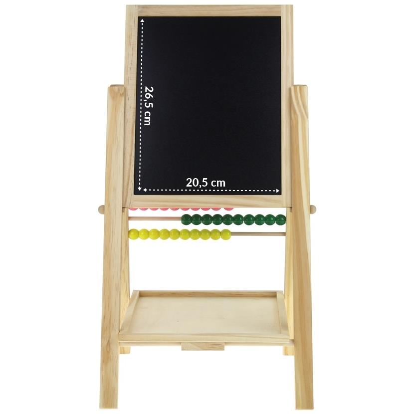 Wooden Double-Sided Magnetic Chalk Board with Abacus + Accessories