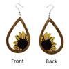 Sunflower Vintage Wooden Jewelry: Retro Large Earrings