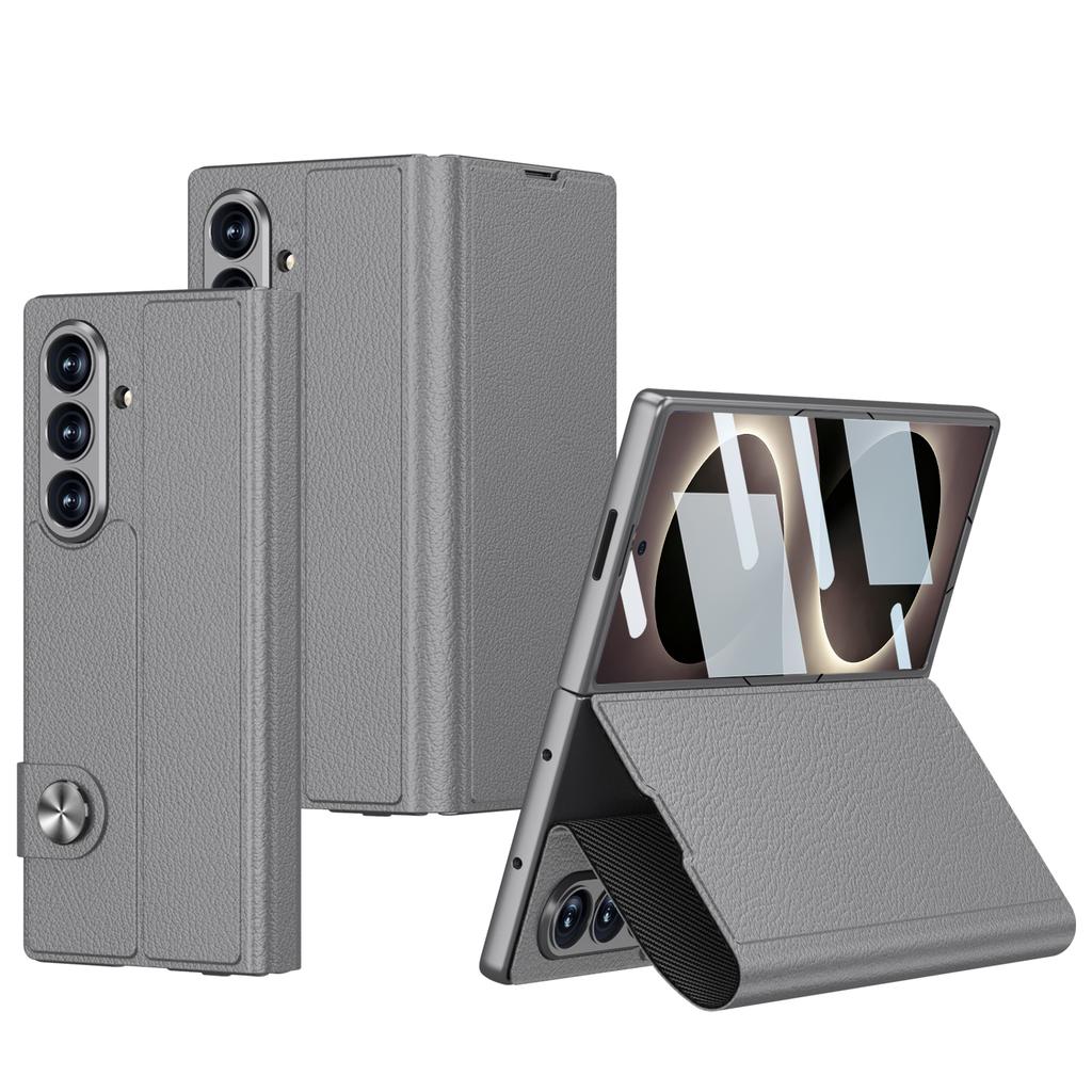 Plain Leather Card Package Case for Samsung Galaxy Z Fold 8 Ultra Front Screen Glass Fold Stand Cover for Galaxy Z Fold7 Case