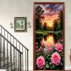 1Pcs landscape Vinyl Door Sticker For Bedroom Home Decor Self Adhesive Removable Wall Decal Door Renovation Waterproof Poster