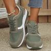 Fashion Women's Fashion Chunky Sneakers Lace Up Platform Casual Sports Shoes Woman Lightweight Non Slip Wedges Walking Shoes Plus Size