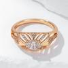 Luxury Shiny Oval Natural Zirconia Ethnic Bride Ring For Women  Rose Gold Color Wedding Accessories Daily Fine Jewelry