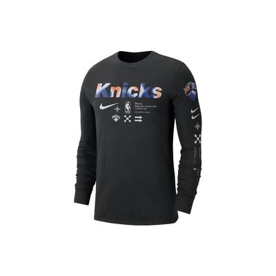 New York Knicks Casual Crew Neck Long Sleeve T-Shirt Men Tops Black DZ0358-010