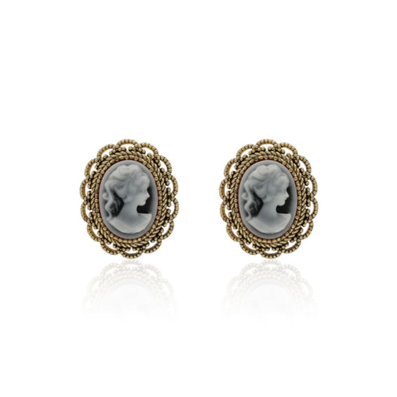 MELA BIANCA Anna Cameo Earrings M