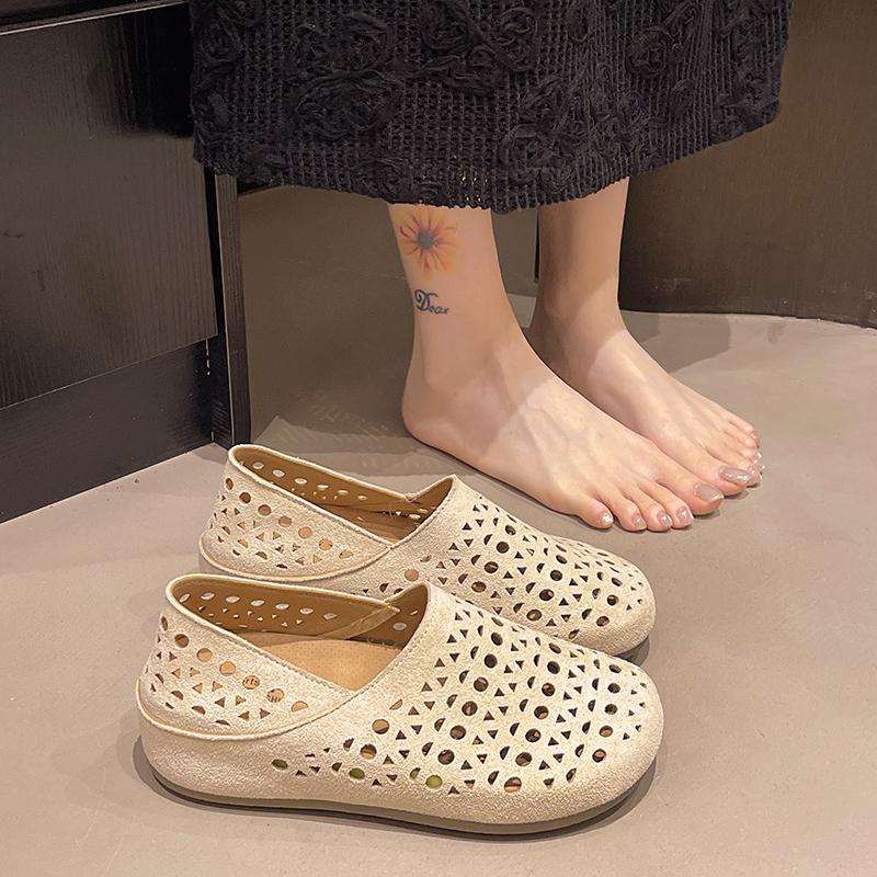 Fashion Shoes All-Match Round Toe 2025 Fashion Women's Tennis Female Casual Sneaker Soft Summer Modis Breathable Leisure Slipper Slides