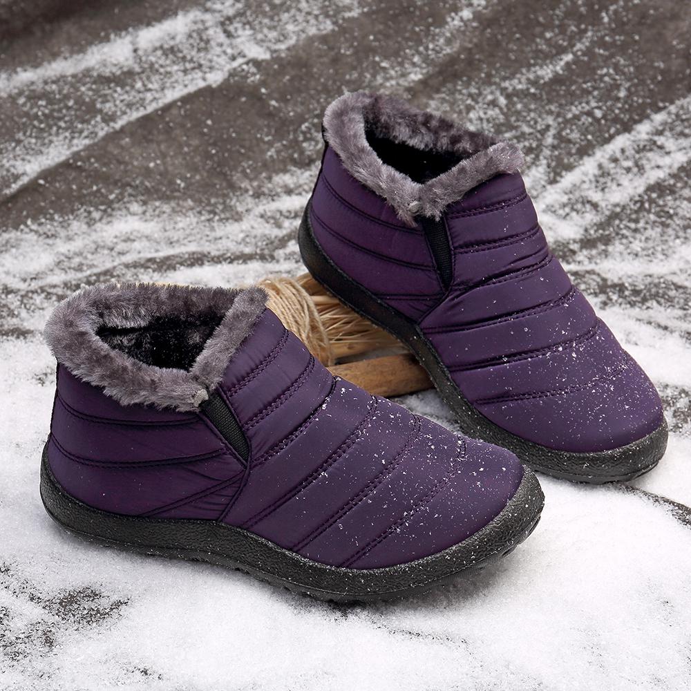 Comfortable Slip-resistant Stylish Lightweight Breathable Women's Shoes Women Waterproof Warm Fur Lining Casual Snow Slip On Ankle Boots Winter Shoes