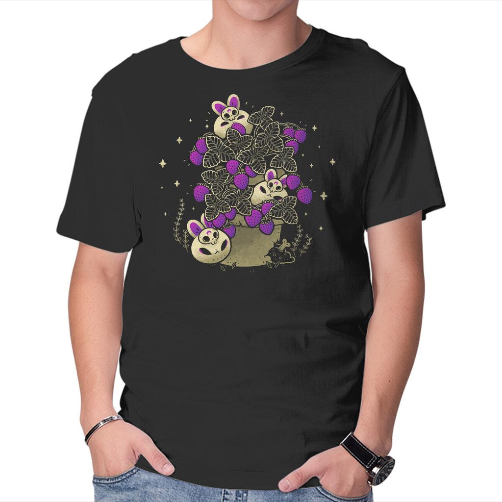 Unisex Crew Neck T-Shirt Creepy Cute Bunnies Graphic Short Sleeve Casual Tee