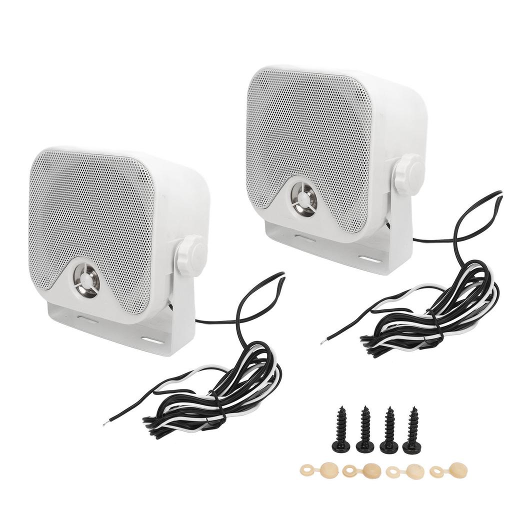 1 Pair 4in Marine Box Speakers 100W Heavy Duty Waterproof Outdoor Sound System for ATV UTV Tractor Truck