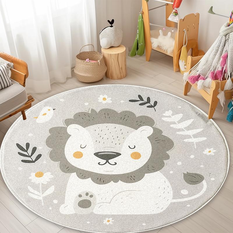 Niedliche Kleine Tiere Runder Teppich Wohnzimmer Heimdekoration Kurzflor Schlafzimmer Weiche Teppiche Kinderruhebereich Rutschfeste Bodenmatten