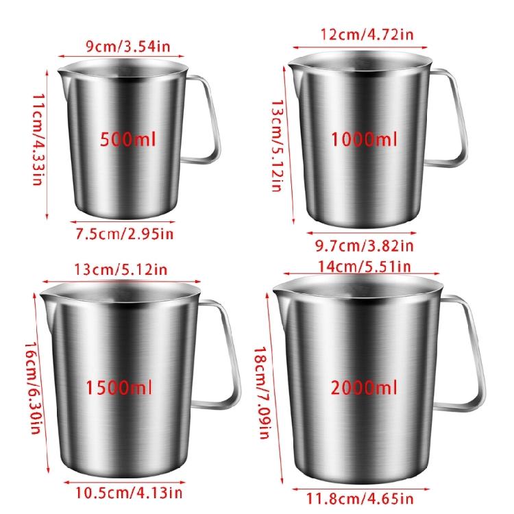 Professioneller Edelstahl-Messbecher mit Griff Korrosionsbeständiger Messzylinder Für Cafés Und Bäckereien