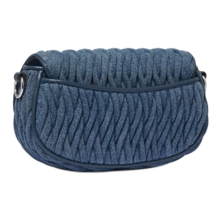 Michael Kors Mila Flap Design Fabric Crossbody Bag Small Women Bags Denim-Blue 35S6GIMC5Y-BLUE