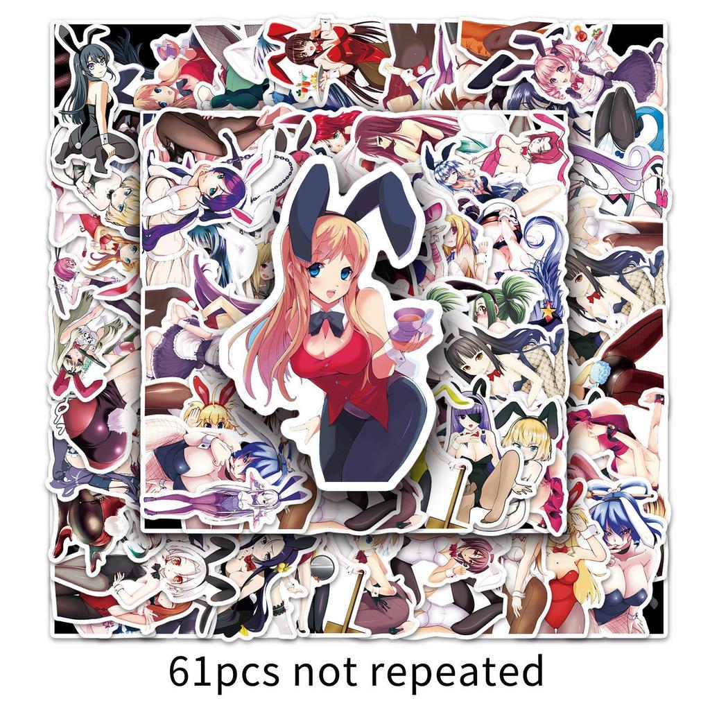 Bunny Girl Graffiti Stickers for Fridge, Car, Suitcase, Laptop - 61 Cartoon Decoration Sheets