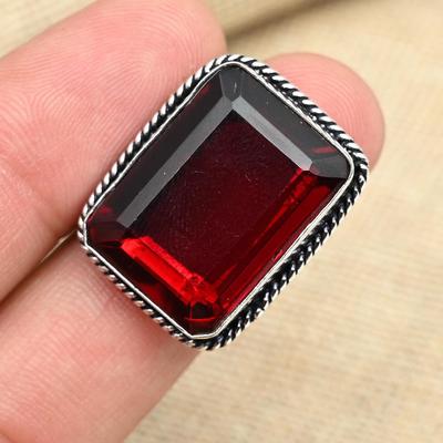 Red Garnet Gemstone 925 Sterling Silver Handmade Wedding Gift Ring Jewelry