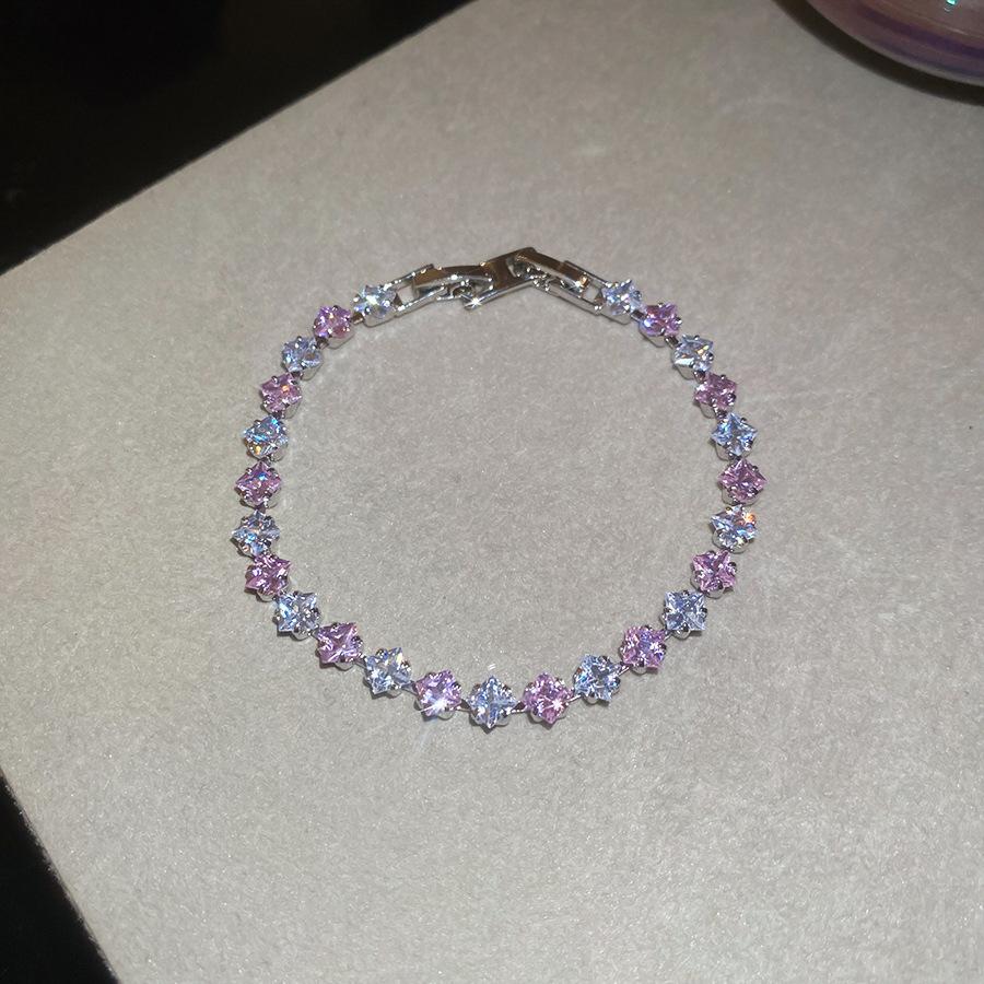 Europe and the United States Hot-selling Color Oval Love Zircon Bracelet Light Luxury Bracelet Personalized Jewelry Women