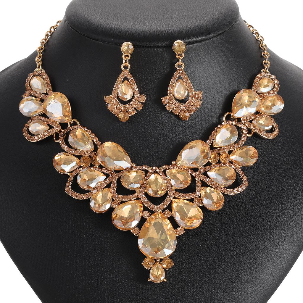 Európai és amerikai stílusú nyaklánc szett mindennapi ötvözet galvanizált esküvői ékszer esküvői ruha estélyi ruha kiegészítők bankett ékszer