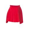 J Jane Asymmetrical Color Block Pleated Skirt (Rose Red)