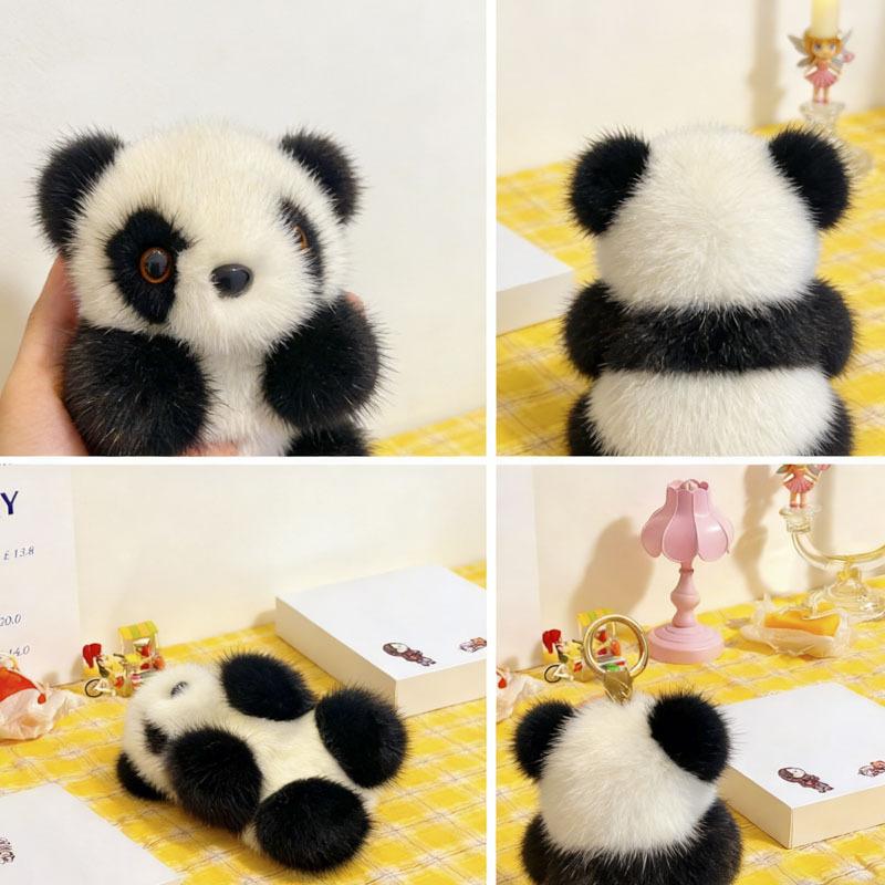 Cute Red Panda Plush Keychain, Doll Machine Toy, Bag Charm Pendant