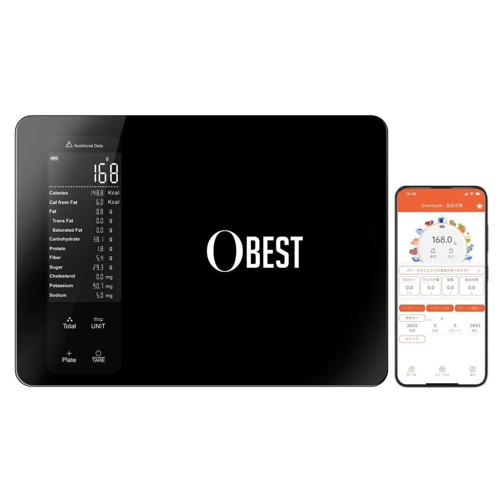 OBEST Kitchen Scale, Smartphone Connectivity, 10kg Capacity, Multi-Food Storage App, 1g Increments, High-Precision Sensor, Digital Scale, Tare