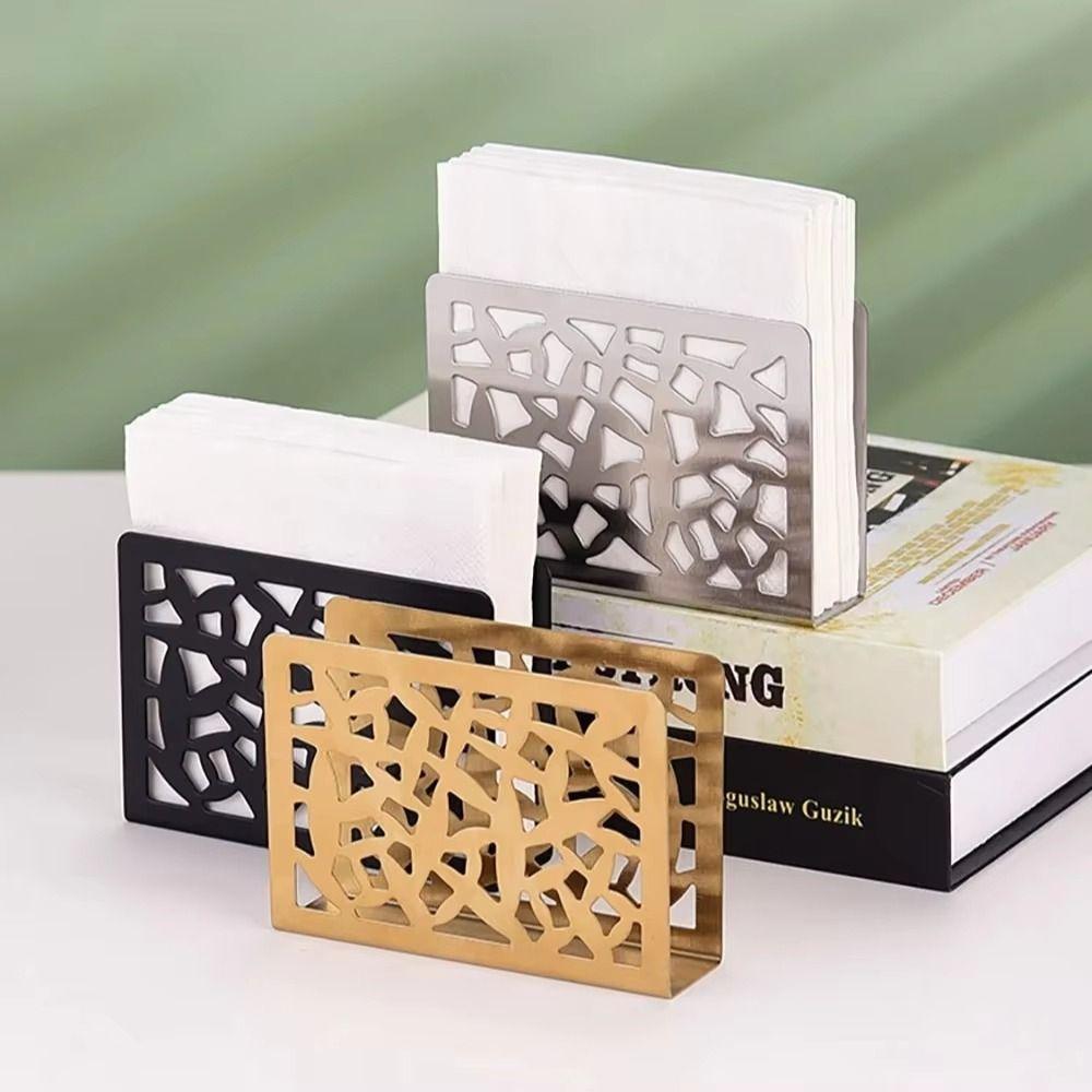Heavy Duty Napkin Container Stainless Steel Tissue Dispenser Modern Napkin Storage Shelf  Hotel Use