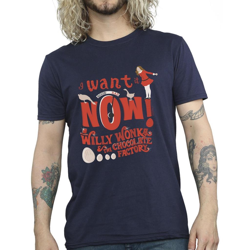 Willy Wonka Mens Verruca Salt I Want It Now T-Shirt