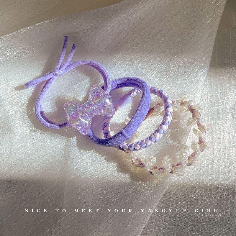 2023 New Korean Scrunchie Set Sweet Large Rubber Band Hair Rope For Women Elastic Hairbands Headbands Hair Accessories Headwear