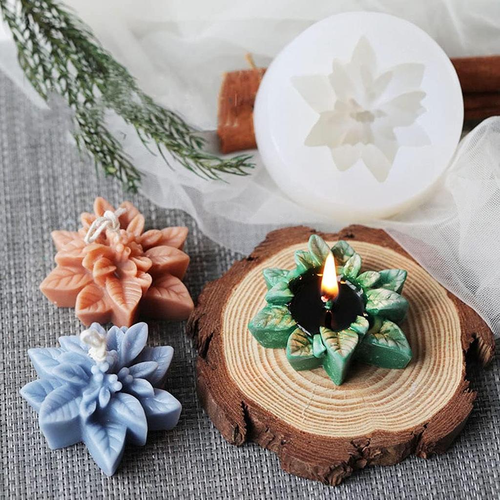 Christmas Flower Silicone Mold Christmas Aromatherapy Candle Gypsum Mold Simulation Flower Home Aromatherapy Decoration Mold