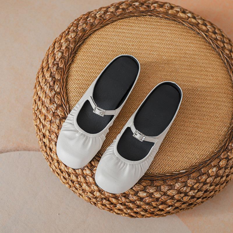 

~ Баотоу Мэри Джейн на одной педали, толстый каблук, пряжка, полусабо, женские модели 39 абрикосовый