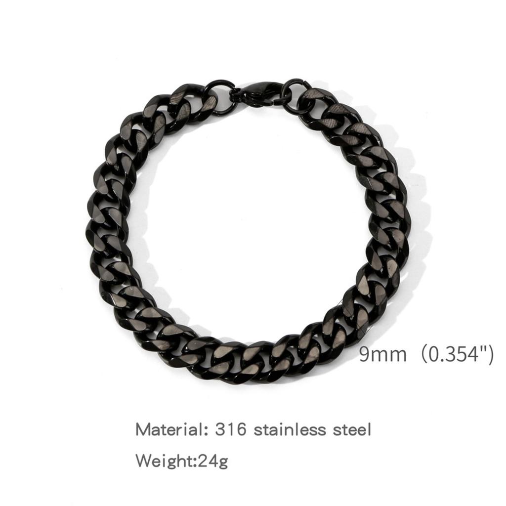 316 Stainless Steel Chain Bracelet 5mm Width Lightweight Durable Link Chain for Men and Women Unisex Simple Design Adjustable Length