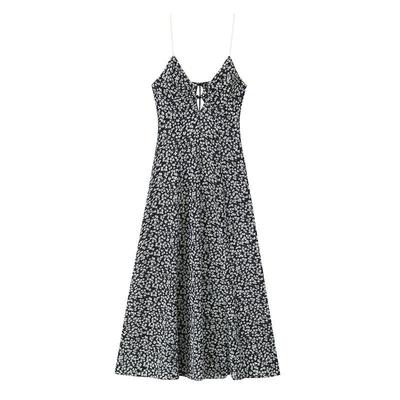Versatile Floral Print Midi Dress - Fashionable Temperament Style