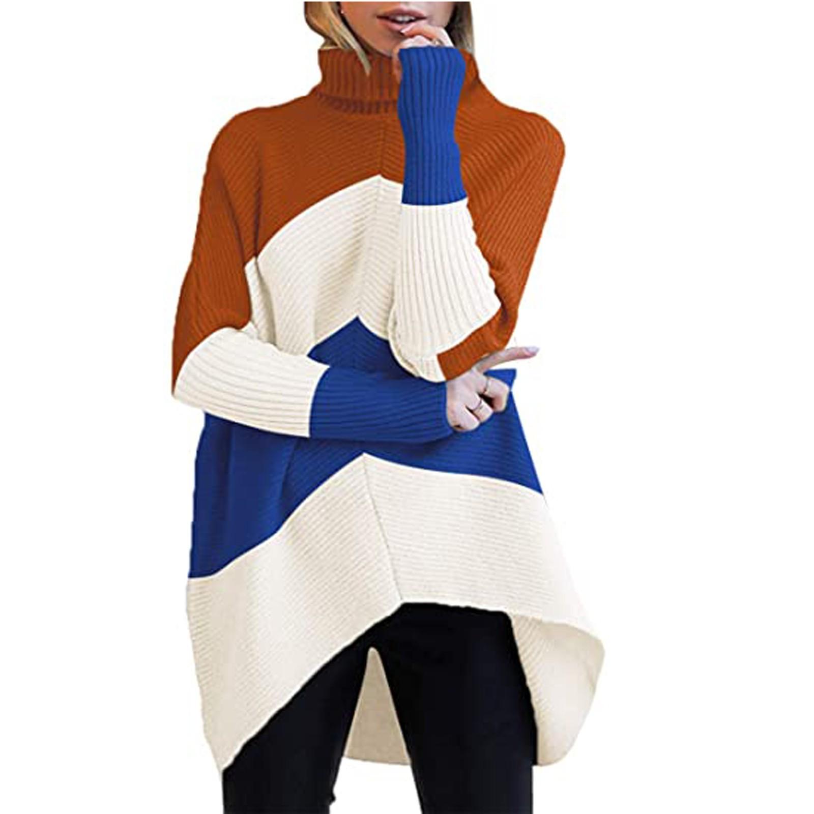 Women s Loose Knitted Star Shape Print Long Sleeve Sweater Blouse XL синий 2746₽