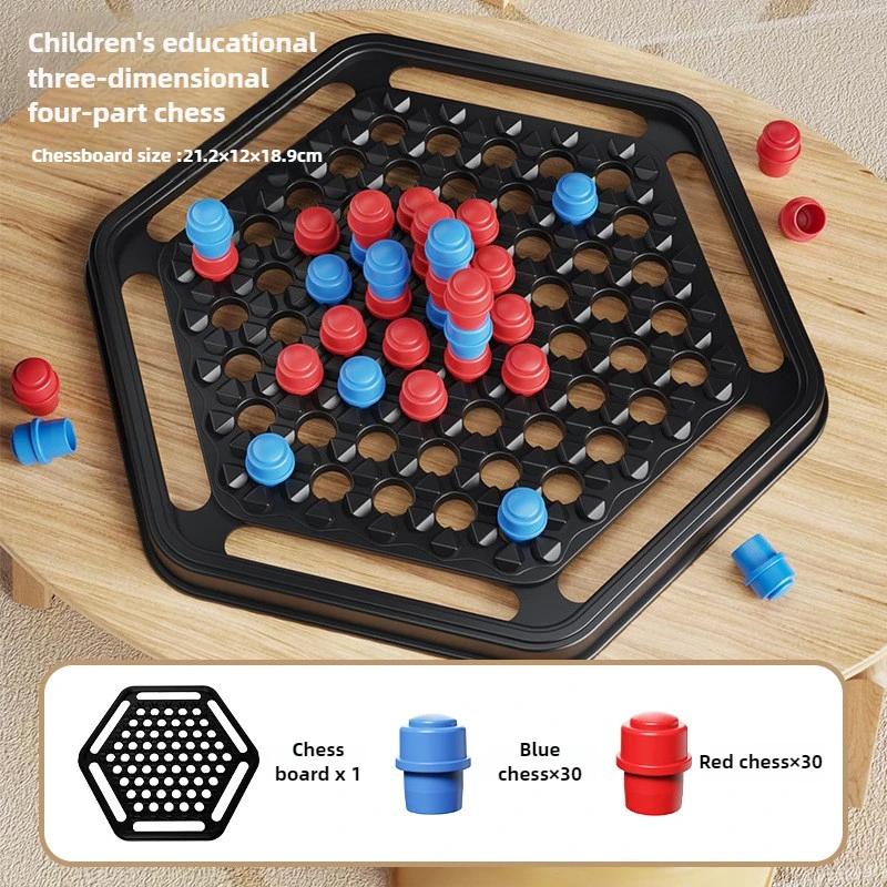 Hot Stereoscopic 4 In A Line Board Games Traditional Party Chess Family Toy Early Learning Puzzle Kids Thinking Training Gift Idea