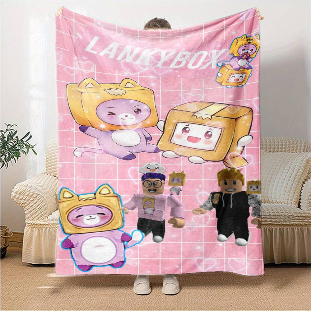 1Pc Lankybox Adventure Blanket For Couch Bed Plush Cozy Fuzzy Blanket Super Soft Warm Blankets For Fall And Winter 091823