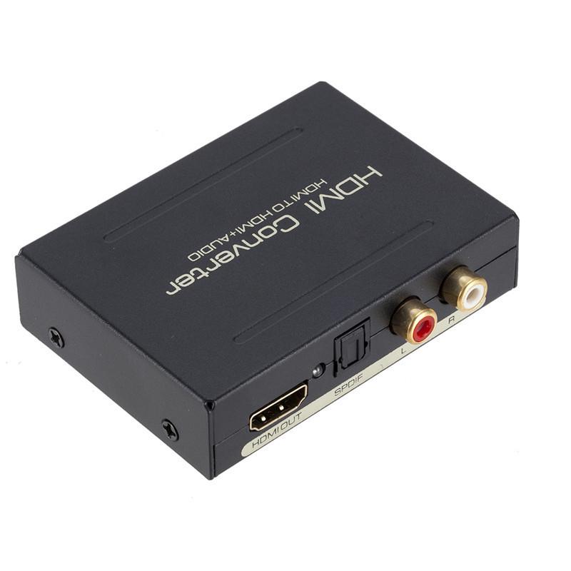 HDMI Audio Extractor: HDMI To HDMI + Audio (SPDIF + R/L) Signal Converter with Power Supply