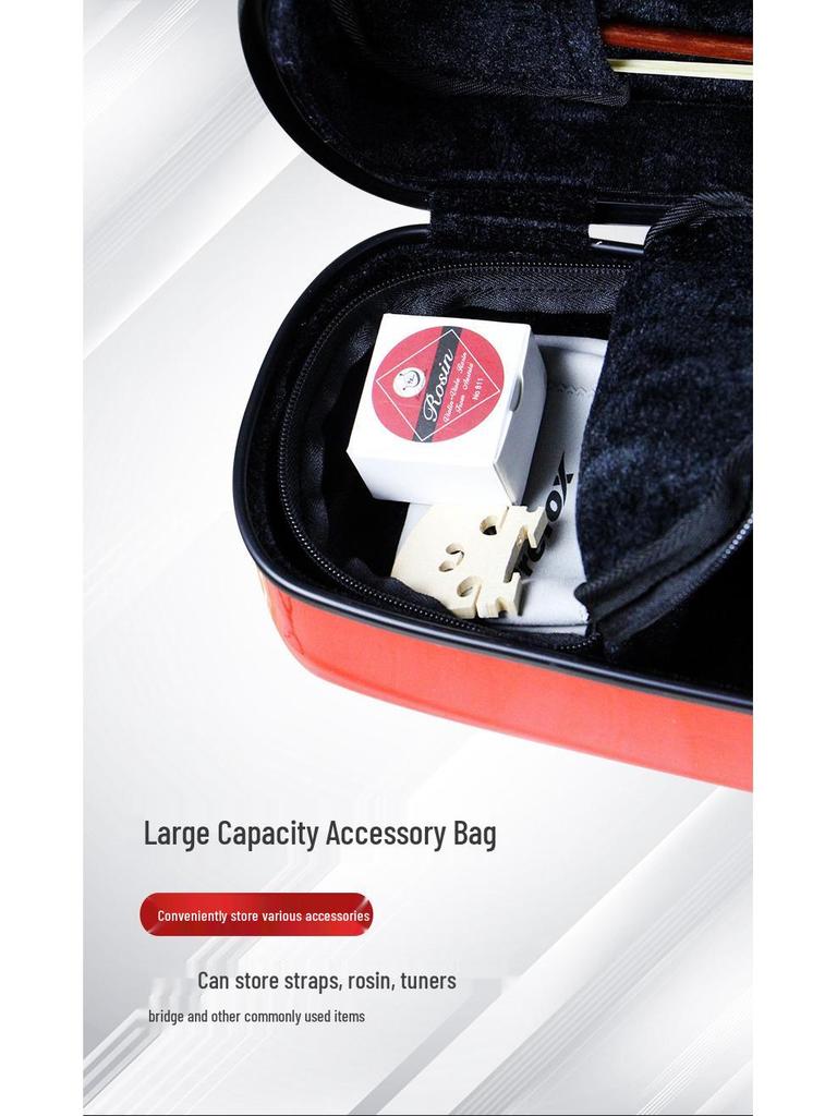 Kyliesman Carbon Fiber Violin Case: 1/4 & 1/2 Sizes, Double Shoulder, Lightweight Instrument Case