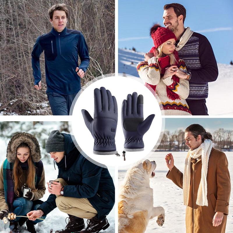 Winter Ski Gloves Cold-proof Thickened Fluff Motorcycle Gloves Anti Slip Touchscreen Outdoor Sports Thermal Snowboard Gloves