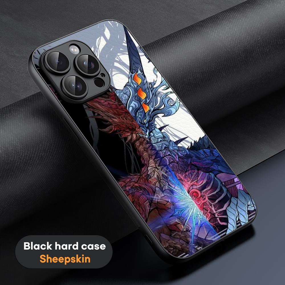 

Monster hunter cool logo design ins Phone Case For iPhone 16 15 14 13 12 11 Plus Pro Max Limited Black hard case Sheepskin iPhone 13