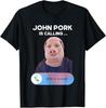 John Pork Belt Op Bellen Telefoon T-shirt Humor Grappig Varken Grafisch T-shirt Streetwear Mode Kawaii T-shirt