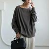 New Autumn Sweatshirt with A High-end and Lazy Style Loose Solid Color Round Neck Casual Top