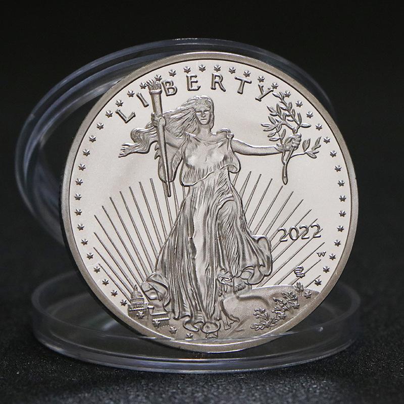 Statue of Liberty Commemorative Coin, Commemorative Medal, Coin, Eagle Ocean Gold and Silver Commemorative Coin, Christmas Gift, Stocking Stuffers