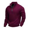 Mens Fleece Zip Up Stand Collar Sweater For Casual Winter Wear